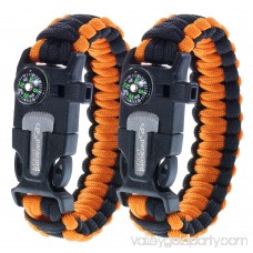 Paracord Planet Survival Adult Paracord Bracelets – Comes with Flint, Firestarter, Whistle, Compass & Knife/Scraper – Stay Safe Camping, Hiking, Fishing, in the Wilderness, & More